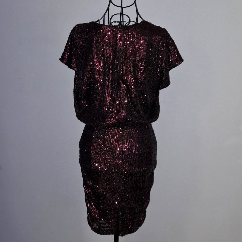 Parker Sequin Mini Dress in Deep Purple - Picture 5 of 5